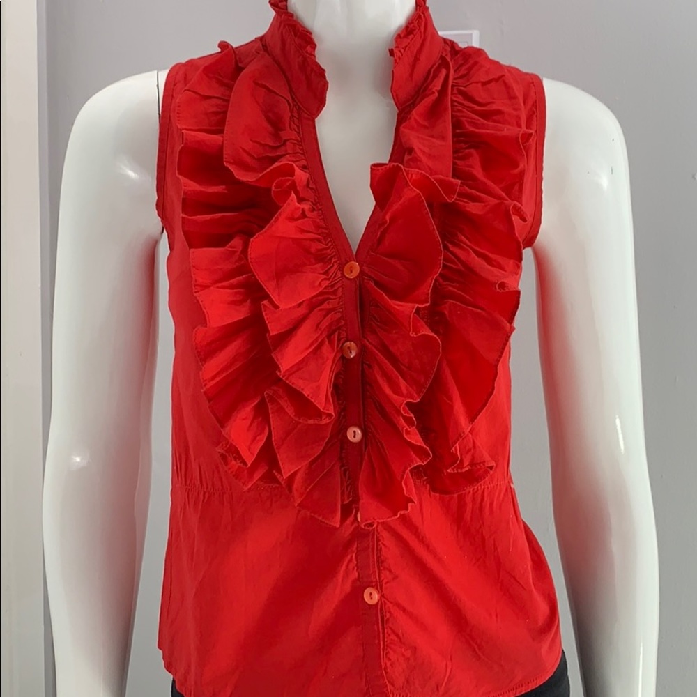 Young Fashion Red Ruffle Top